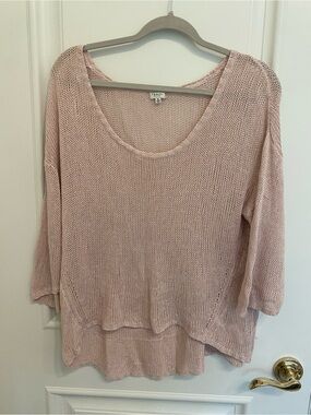 Babaton Silk Blend Scoop Neck Sweater — Pale Blush